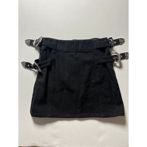 Vestique Black Mini Skirt With Buckled Waist Detail, Size Small